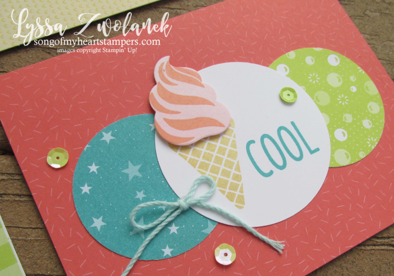 Cool Treats tutti frutti notecards Stampin' Up sizzix dies ice cream cone popsicle stamps