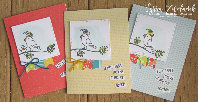 Bird banter retiring list stampin up tutti frutti cards envelopes SAB cockatoo parrot toucan stamps