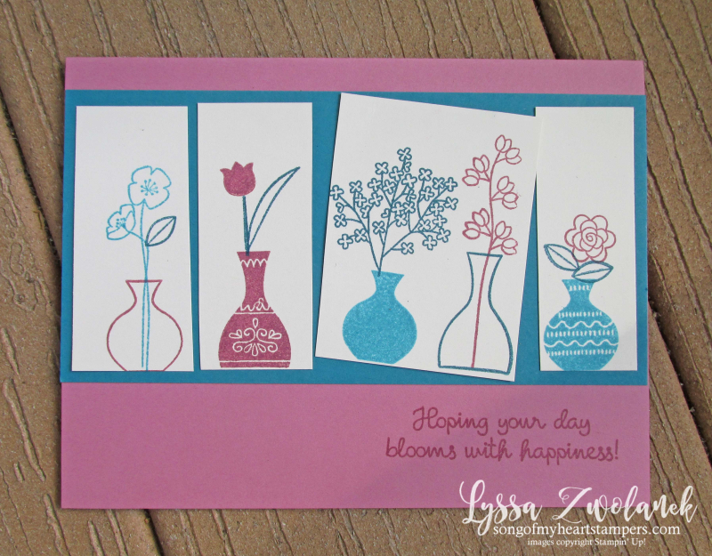 Vivid vases varied vase flowers stems floral Stampin Up rubber stamps shop Lyssa