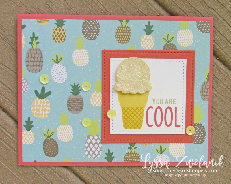 Treats cool ice cream stampin up cone rubber stamps glitter paste sundae sizzix diecut Lyssa