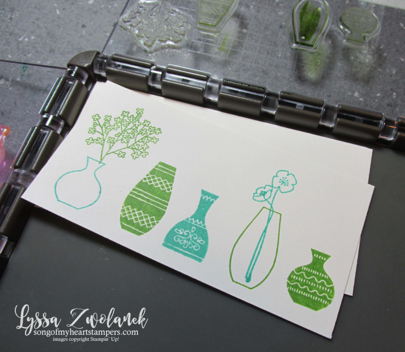 Varied Vases vivid punch art bundle Stampin Up stamparatus technique tips Lyssa