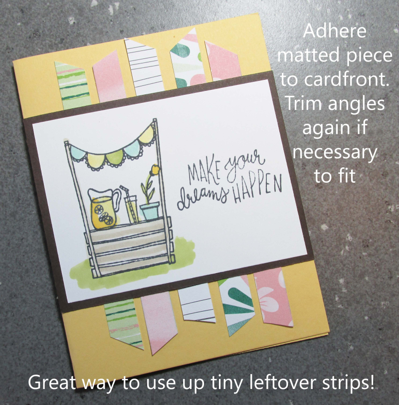 Lemonade Stand Sunny Days stampin Up strip background tutorial Lyssa lemons watermelon