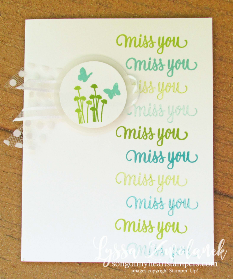 Enjoy Life miss you butterflies spring stamparatus Stampin Up DIY stamps card