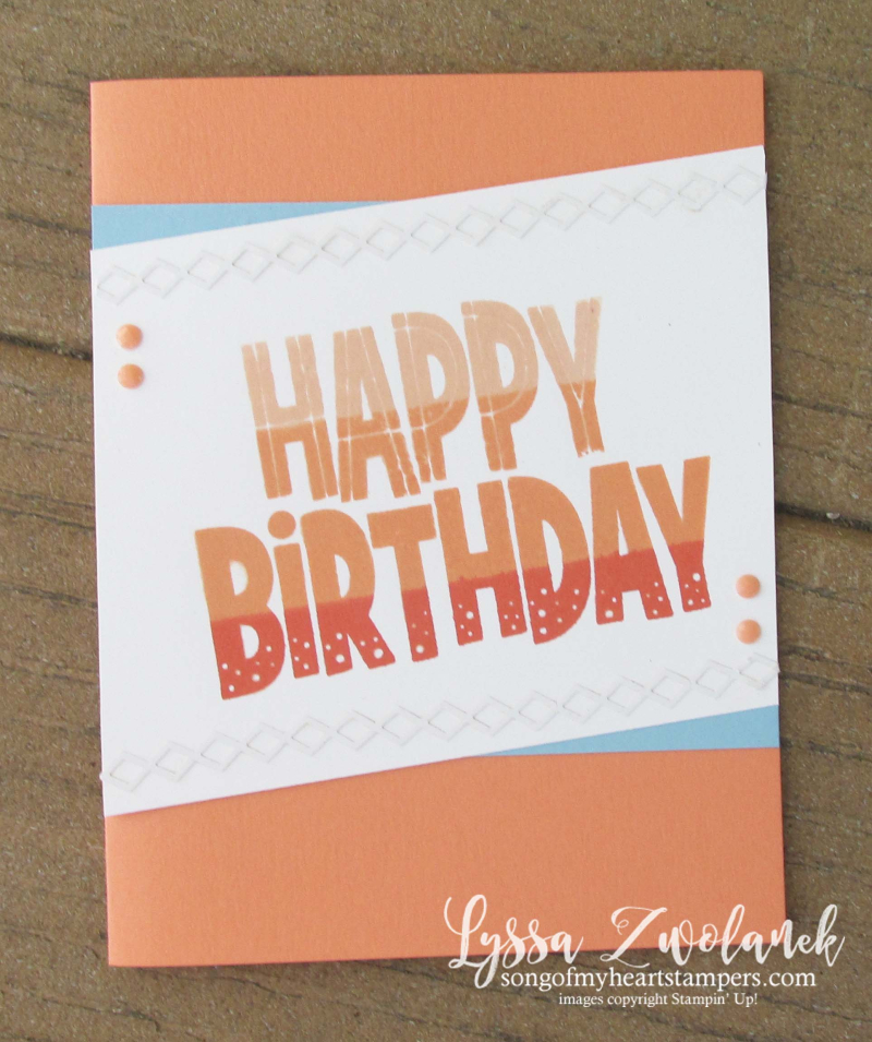 Stamparatus One For All Stampin Up happy birthday ombre technique