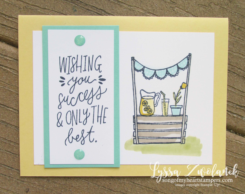 Lemonade sunny days stand stampin Up CAS cards Lyssa sunshine