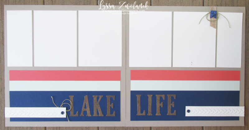 Lake life cable knit deck chair vacation scrapbook pages layout Stampin up