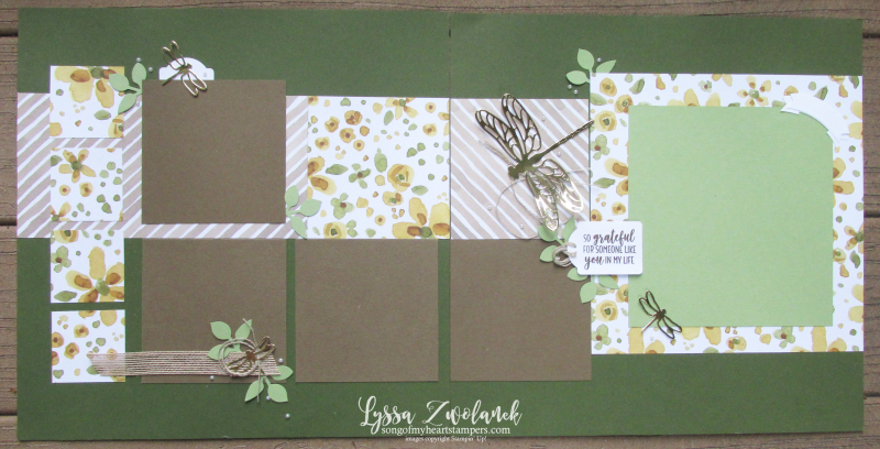 Dragonfly garden scrapbook layouts sizzix big shot pages 12x12 Stampin Up