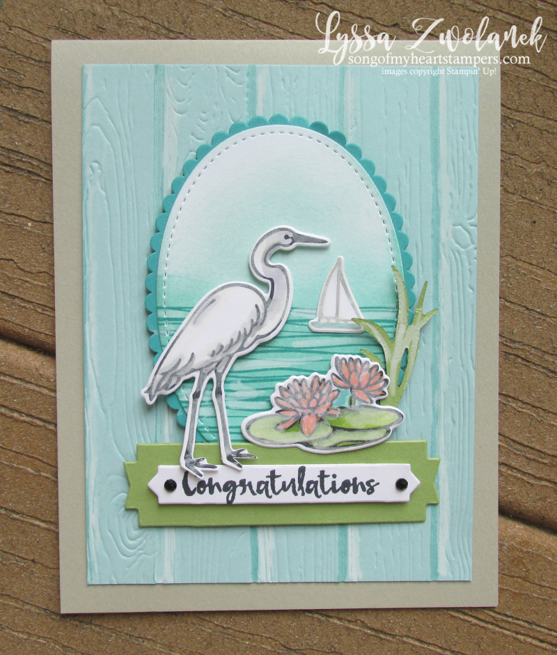 Lilypad Lake stampin up waterlily stork heron crane sunrise stamps