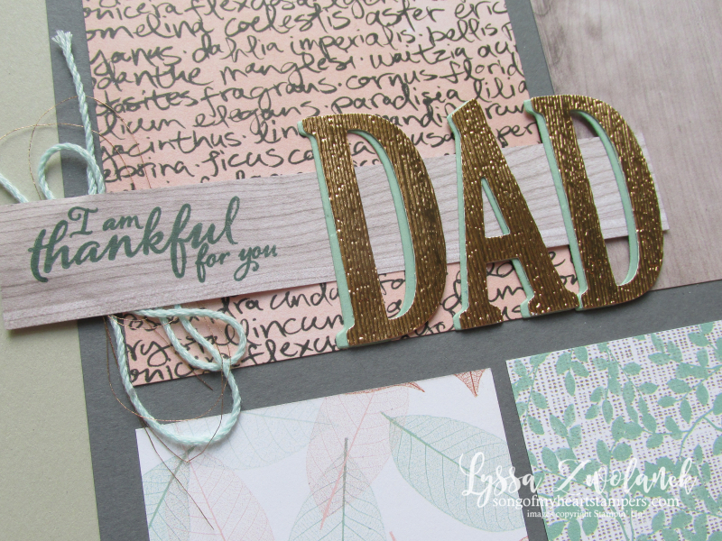 Thankful for dad scrapbook page nature touch layout12x12 textures Stampin Up