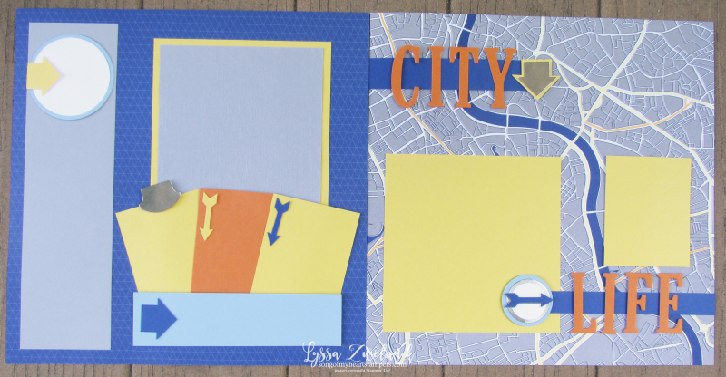 City life map scrapbook subway page 31 layouts stampin up 12x12 album