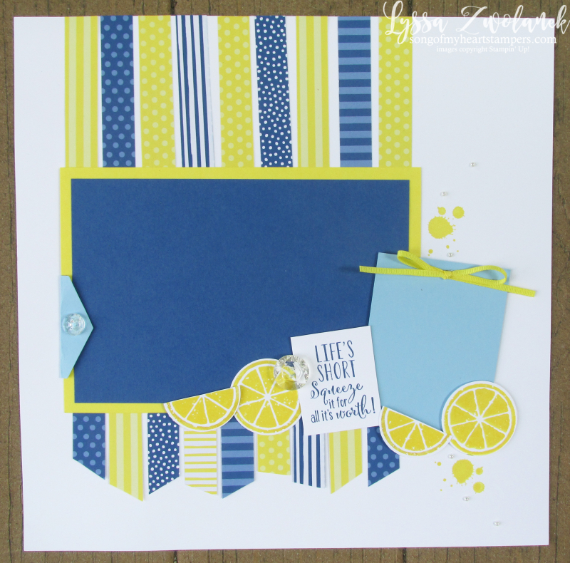 Life lemons paper scrap strip layout zest 12x12 scrapbooking layout Stampin Up