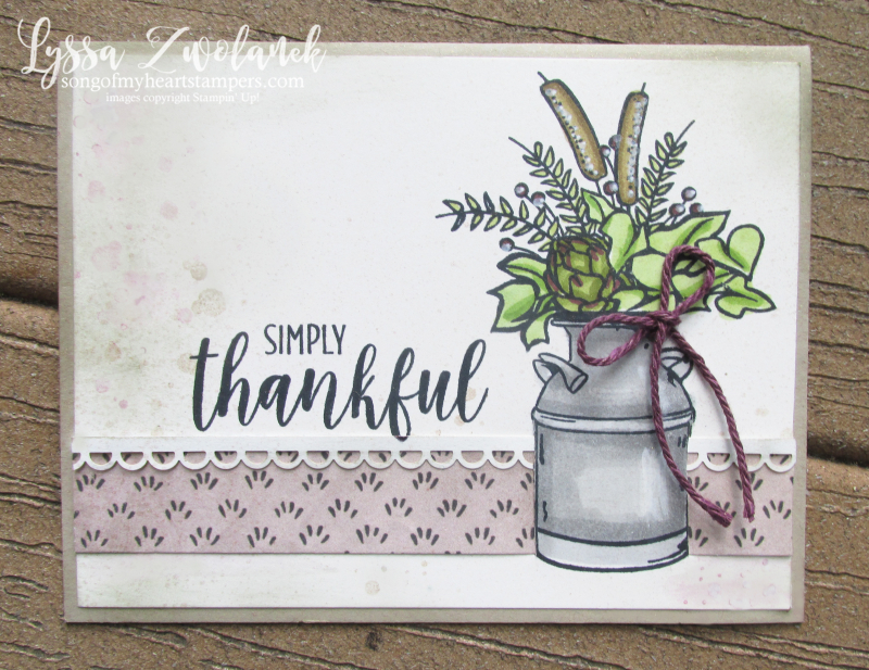 Country home cotton bolls thankful blessings farmhouse Stampin Up rubber stamps