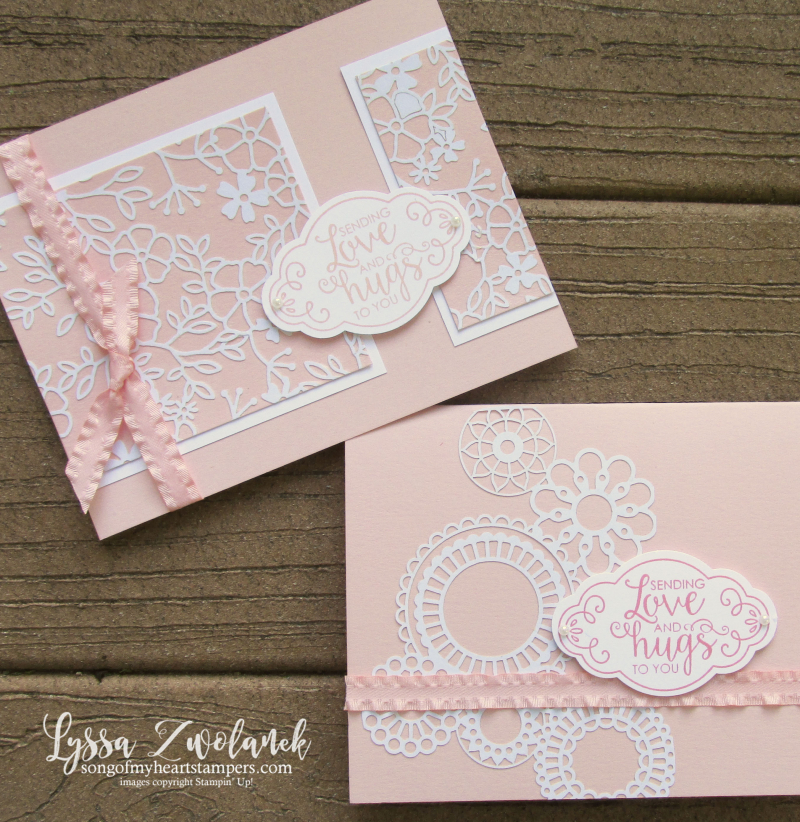 Delightfully Detailed lace lasercut papers stampin up Label me pretty rubber stamps cardmaking