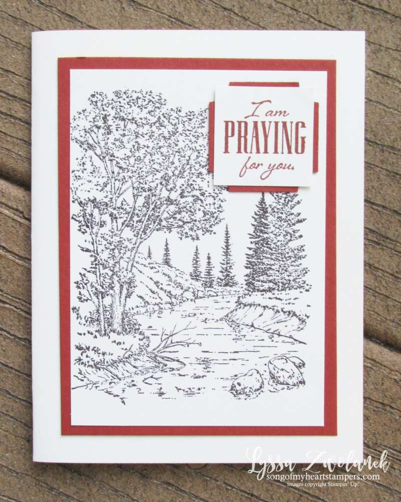 Peaceful Place praying for you card cardmaking techniques stampin up men masculine ideas coloring