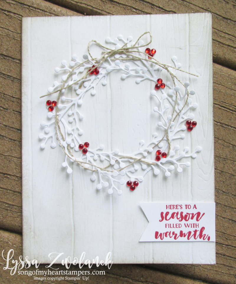 First frost frosted floral bouquet Stampin Up holiday wreath berries winter roses Christmas wedding