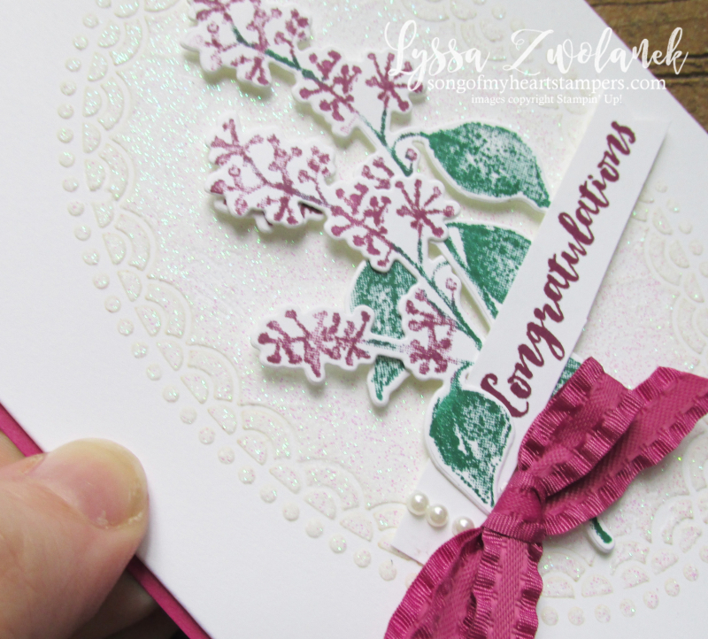 First frost frosted floral bouquet Stampin Up holiday cards holly winter embossing paste lace