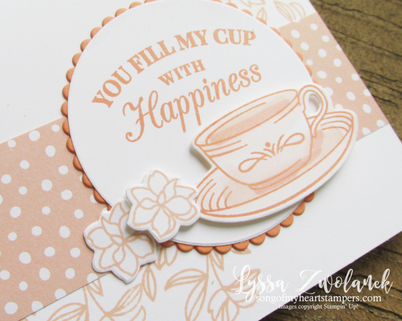 Teacup tea party Stampin Up DIY cardmaking tutorials Lyssa lace