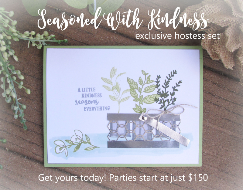 Seasoned with Kindness Stampin Up stamp rubber stamping DIY cardmaking herbs chicken wire basket garden