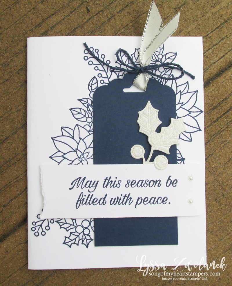 Poinsettia perfect peaceful navy christmas holiday cardmaking easy stampin up sizzix