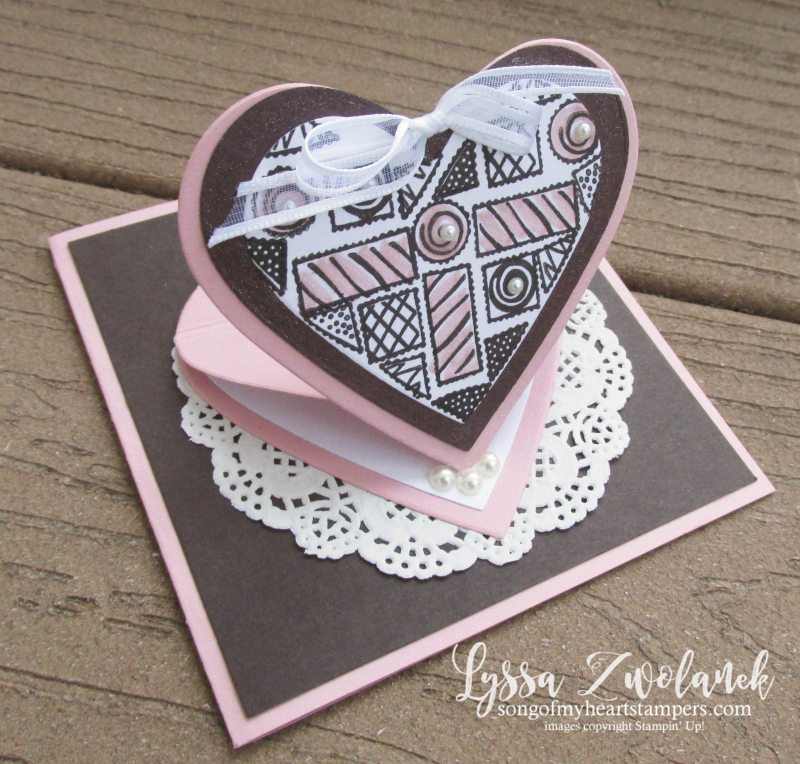 Pop Up heart valentine chocolate box More than love Stampin Up stamps