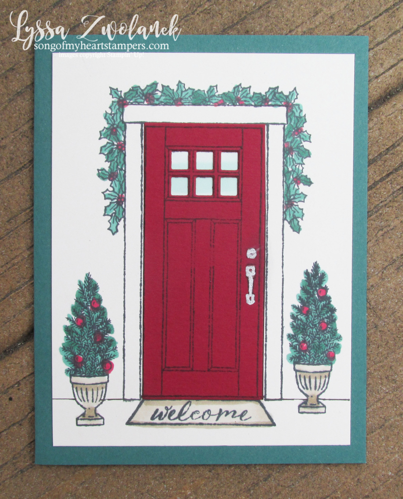 At home you christmas front door easy sizzix stampin up wreath topiary evergreen