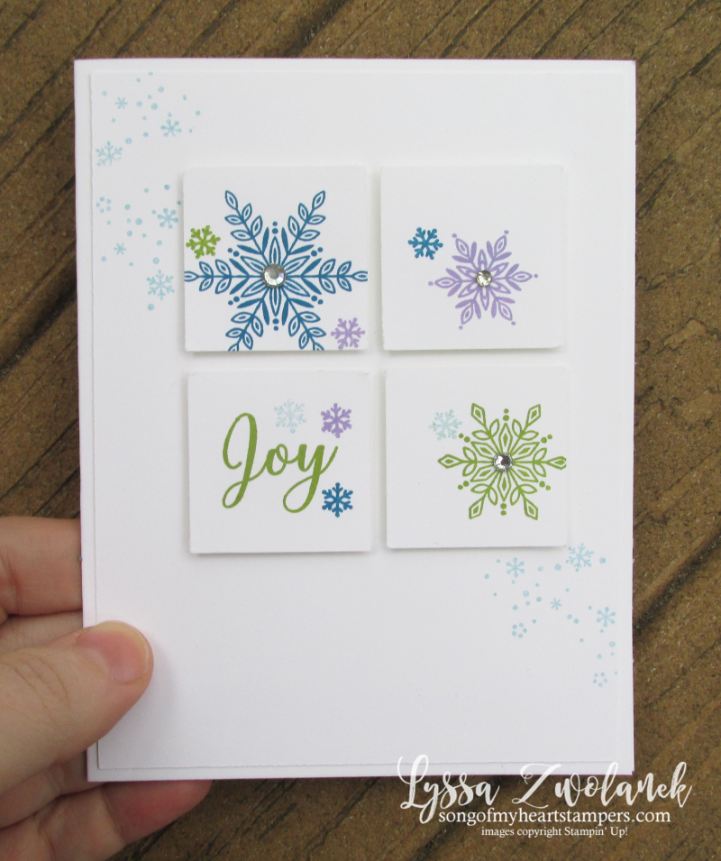 Snowflake showcase glistening christmas holiday quad card Stampin Up