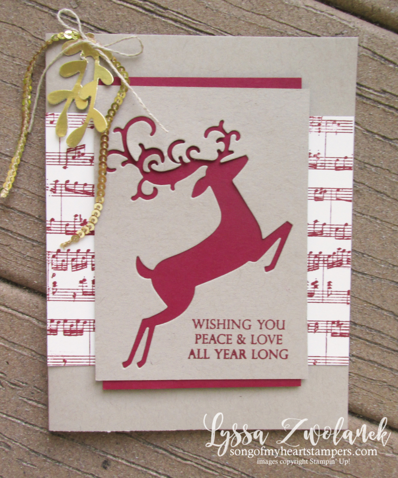 Dashing deer christmas holiday cards rubber stamping DIY stampin up reindeer