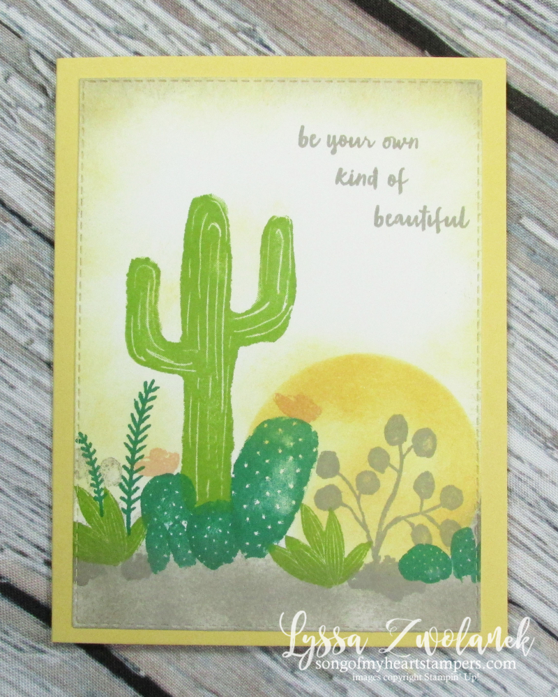 Cactus succulent rock garden stamps Stampin Up pear flowering desert agave stamps