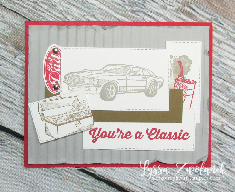 Classic garage car stamps vintage masculine antique dad father rubber stamping DIY Stampin up