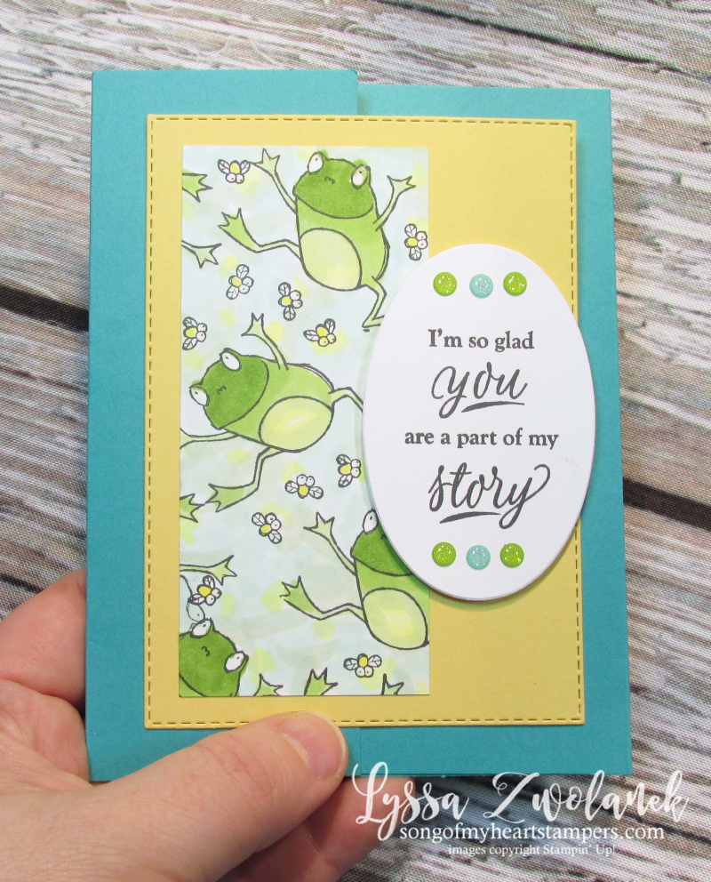 Hoppy for you hoppity stampin up frog gift birthday card DIY cardmaking