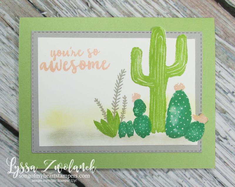 Cactus succulent rock garden stamps Stampin' Up prickly pear flowering desert agave stamps