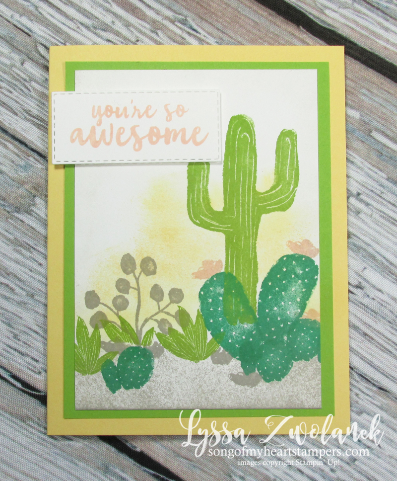 Cactus succulent rock garden stamps Stampin' Up prickly pear flowering desert western stamps