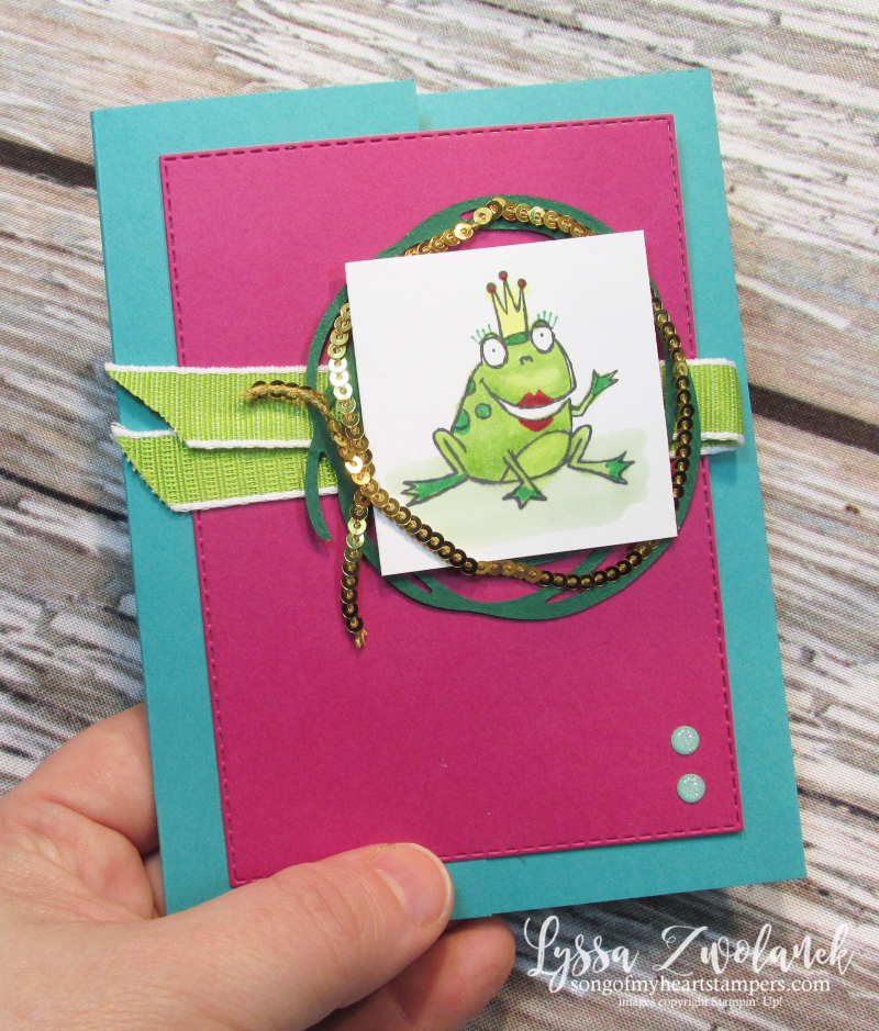 Hoppy for you hoppity stampin up frog prince princess birthday card DIY cardmaking