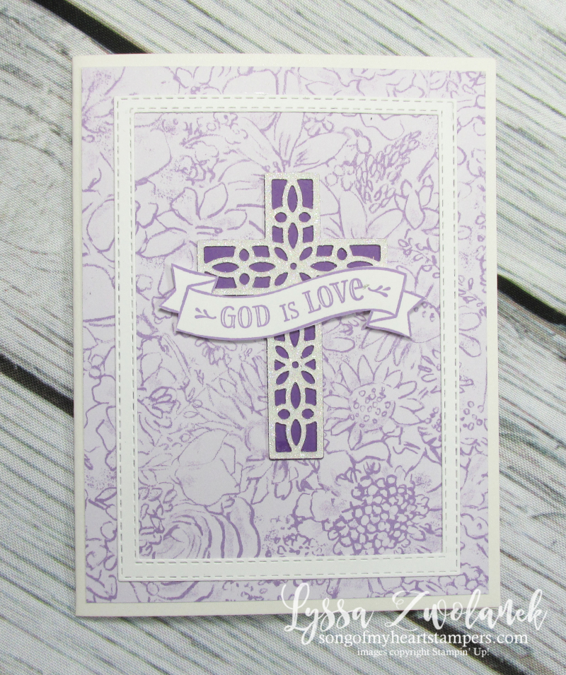 Easter cross God is love Stampin Up stamps stitched rectangle framelits Botanical Butterfly