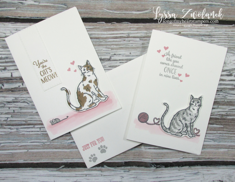 Nine Lives cat punch stampin up kitties yarn paw prints mouse stamps