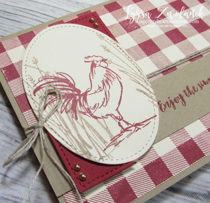 Rooster hen chicken stamps Stampin up farmhouse barn buffalo plaid check