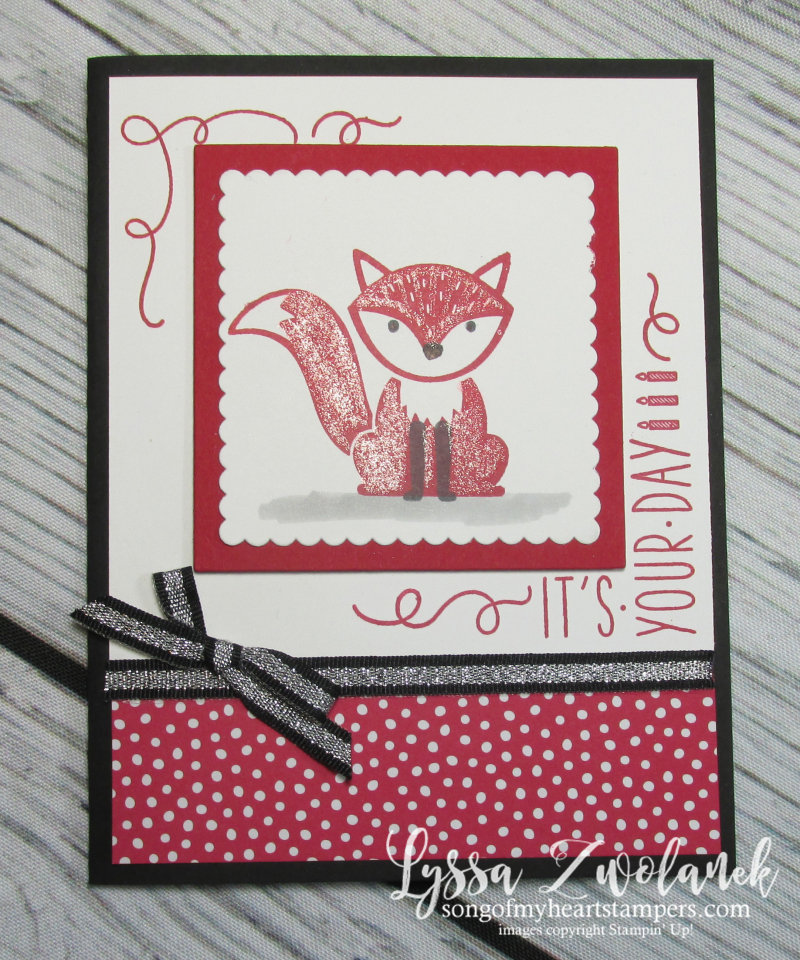 Foxy friends punch art around corner rubber stamps satmpin up cardmaking sketches