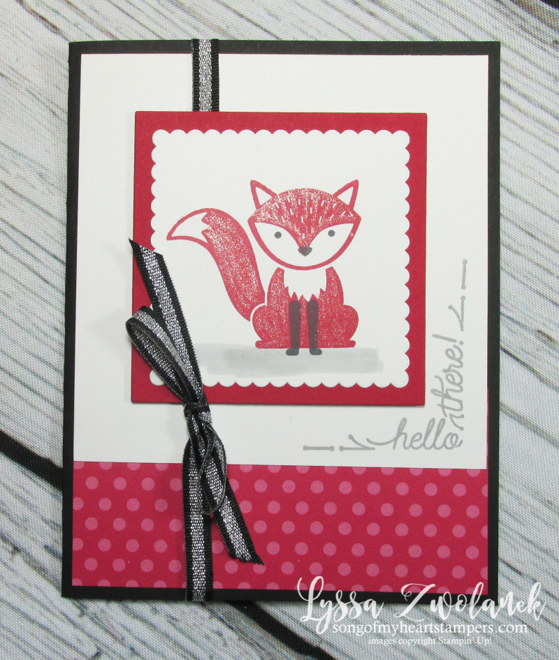 Foxy friends punch art around corner rubber stamps satmpin up DIY cardmaking sketches