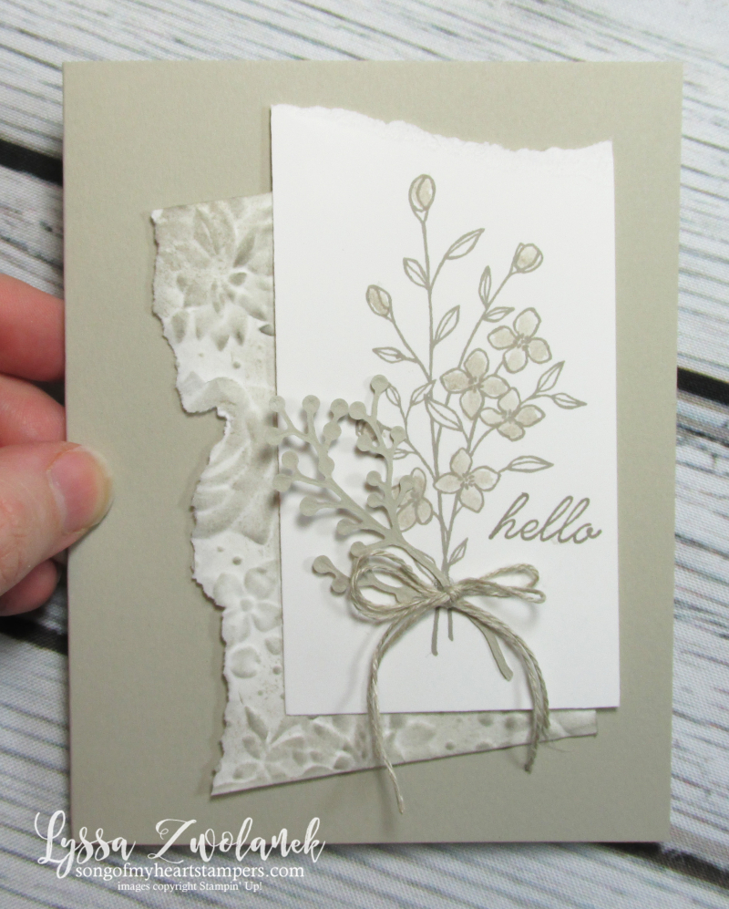 Touches nature stampin up gray granite country floral embossing cardmaking