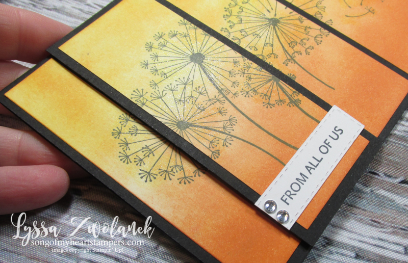 Dandelion Wishes wind seeds blowing Stampin Up sympathy sunset rubber stamping DIY