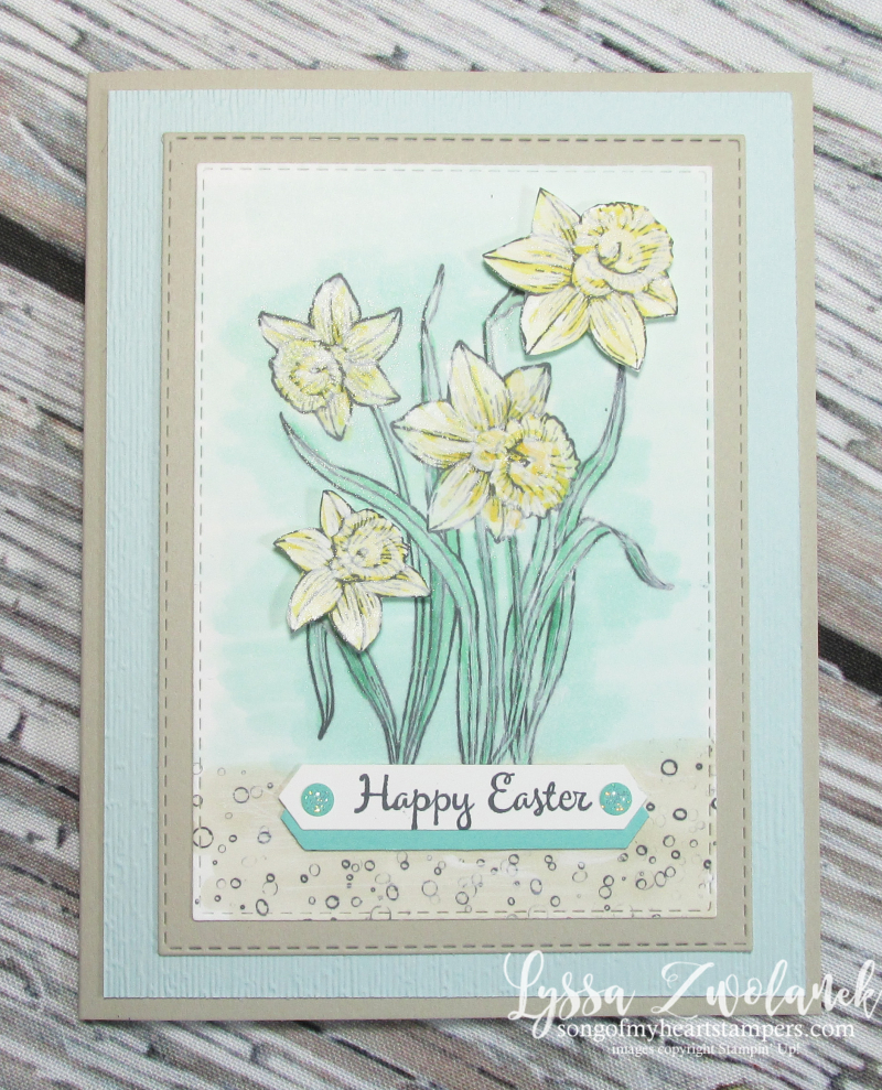 Chalk marker brushtroke technique stampin up Easter spring daffodils DIY cardmaking stamps