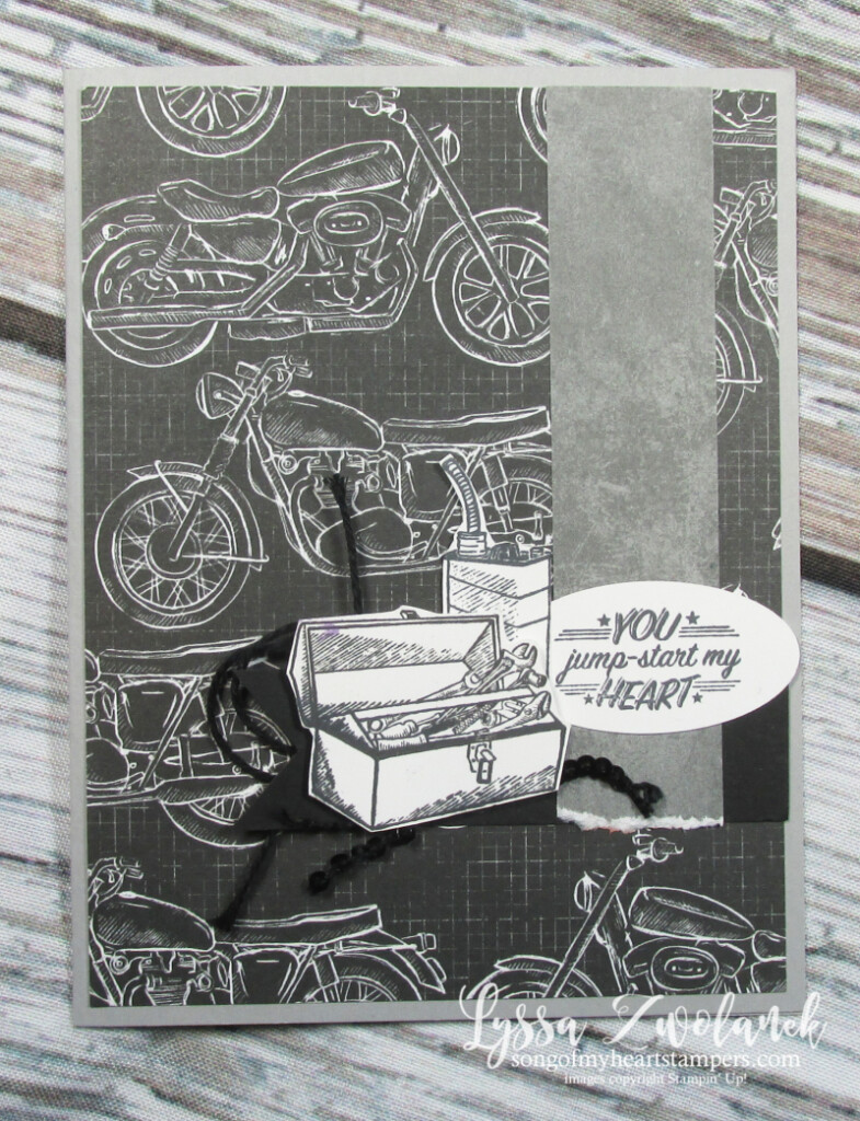 Classic garage geared up motorcycle harley davidson papers Stampin Up