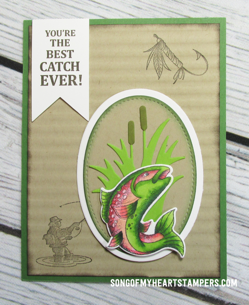 OnStage stampin up rubber stamps masculine best catch fishing guy cards