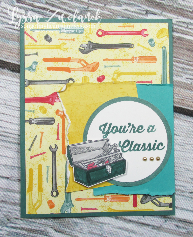 Classic garage geared up handyman thank you tools card Stampin Up