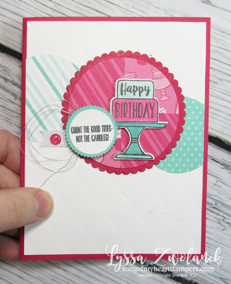 Pop up Piece of Cake bakery builder punch Stampin Up rubber stamping birthday cards tutorial