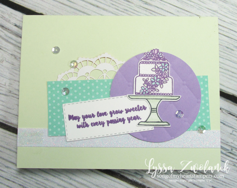 Bakery Builder punch Piece of Cake Stampin Up wedding birthday anniversary card DIY