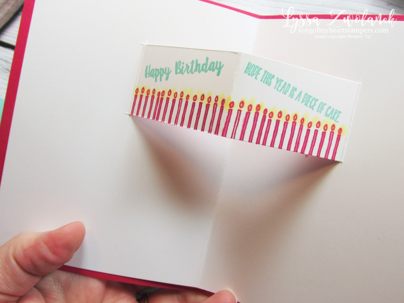 Pop up Piece of Cake bakery builder punch Stampin Up rubber stamping birthday card tutorial