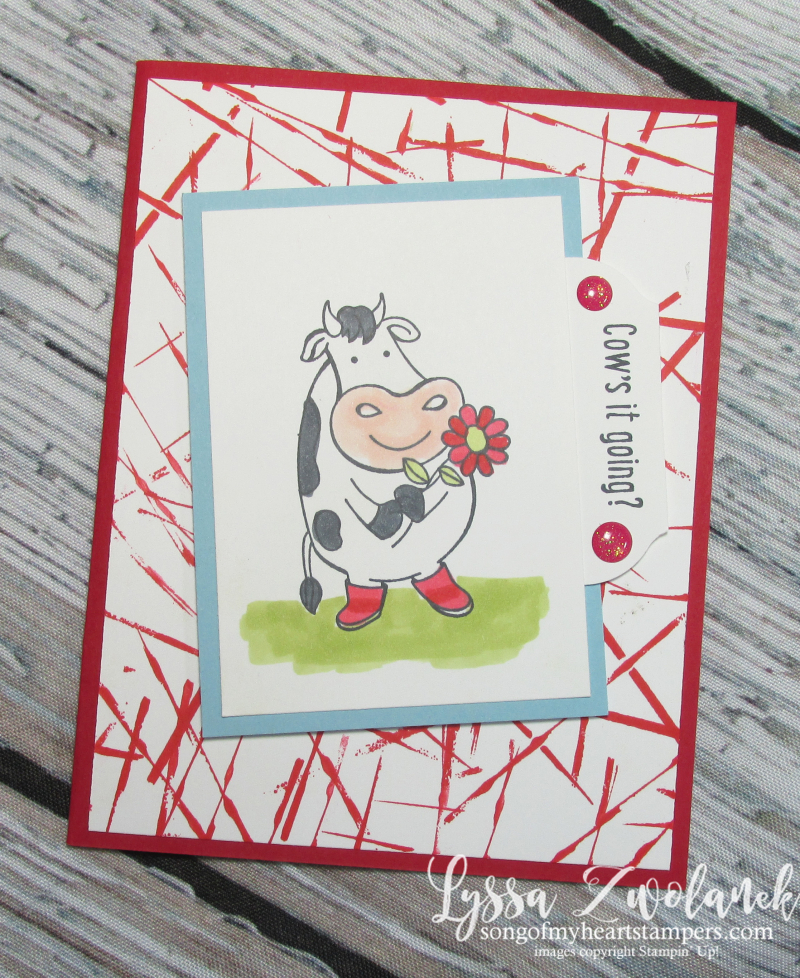 Cows it going over the moon cow rubber stamps Stampin Up udderly farm