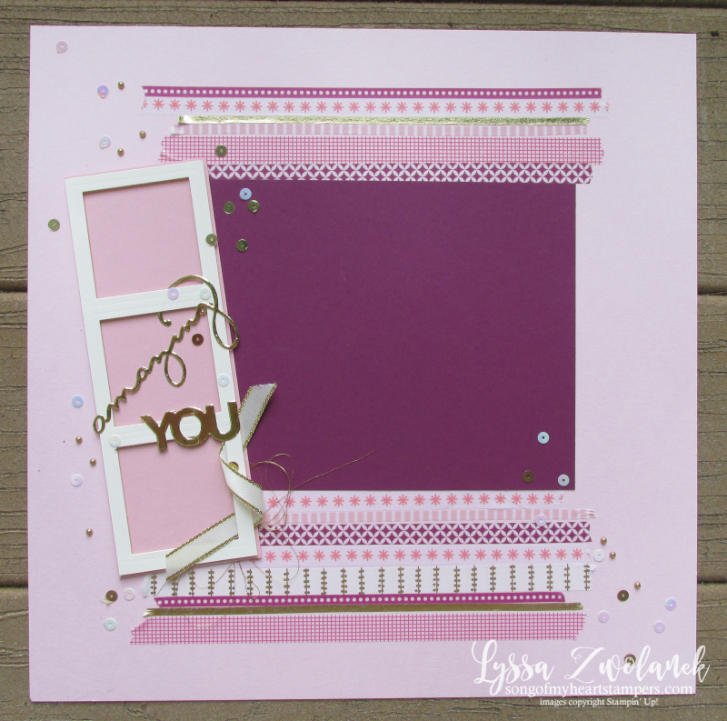 Celebrate you amazing thinlets 12x12 scrapbooking layout Lyssa summer school