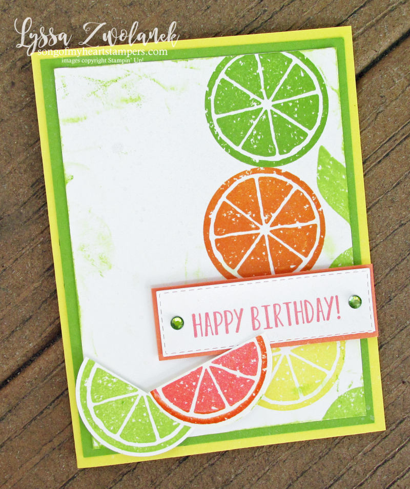 Lemon Zest lime orange fruit twist punch kitchen summer lemonade Stampin Up rubber stamps